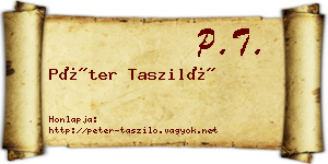 Péter Tasziló névjegykártya